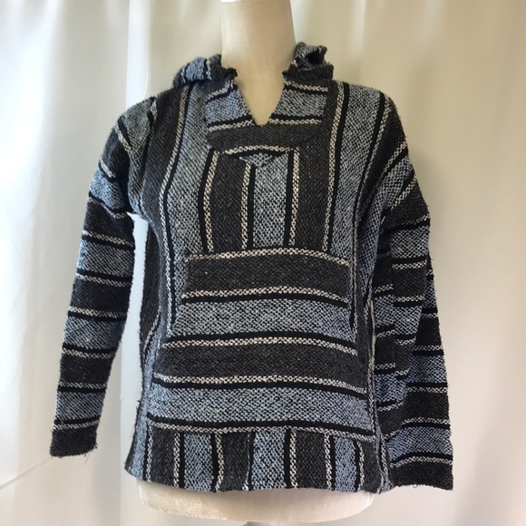 Frank’s Textiles Baja Woven Boho Style Hoodie Pullover Size Small - Picture 1 of 7